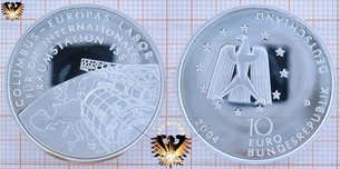 10 €, BRD, 2004 D, Raumstation ISS - Info`s, Numisblatt und vieles mehr zur Gedenkmünze