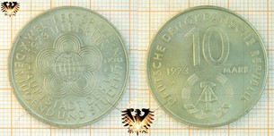 10 Mark, DDR, 1973, X. Weltfestpiele der Jugend und Studenten