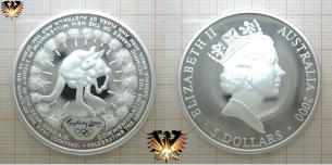 Sydney 2000 Olympiade, 5 Dollars, Silber, Kangaroo, Australien Münze 