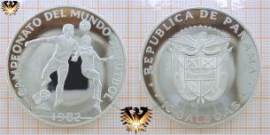 10 Balboas 1982, Panama, Zweikampf, Campeonato del Mundo de Fútbol, Silbermünze  