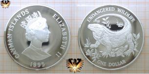 Cayman-Felsenleguan, 1 Dollar, 1995, Cayman-Inseln, Endangered  Vorschaubild