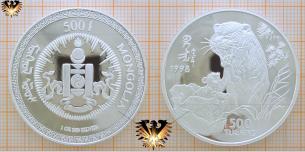 Tiger, 1 oz Silbermünze, Mongolia 1998, 500  Vorschaubild