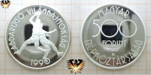 Ungarn, 500 Forint, WM 1990 in Italien, Silber, Münze, Torwart  