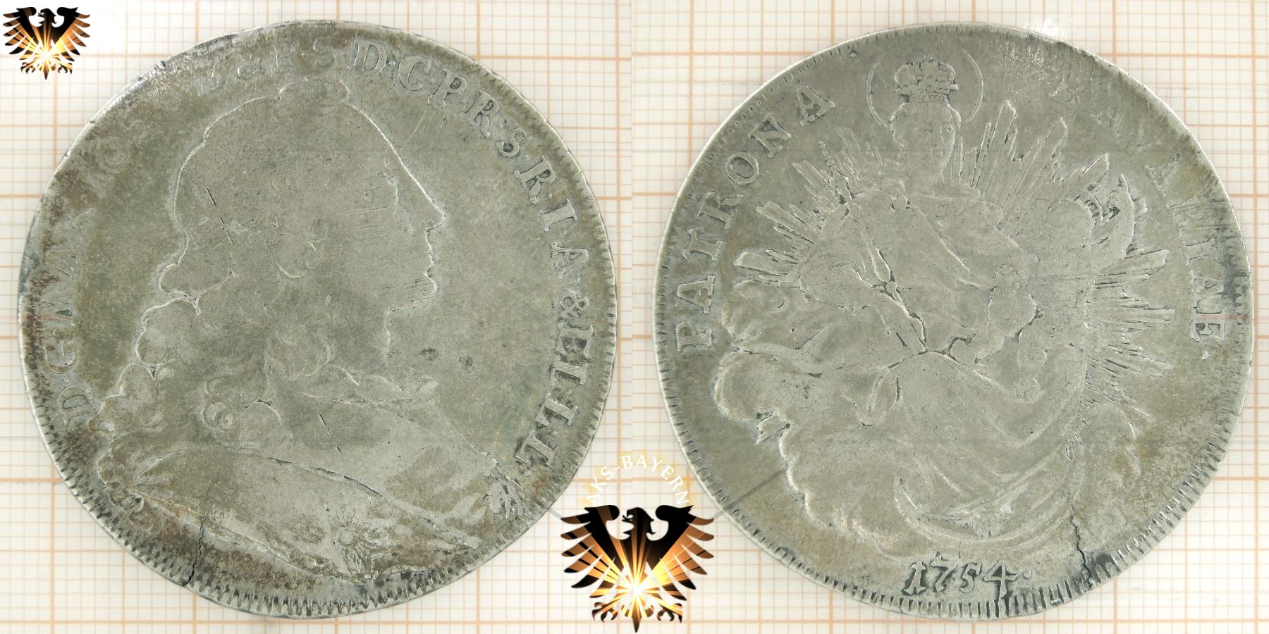 Drei verschiedene Münzen der selben Serie, zur Qualitäts- Bestimmung.