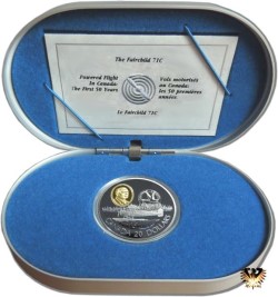 Silbermünze Kanada, 20 $ von 1993, in original Box - The Fairchild 71C