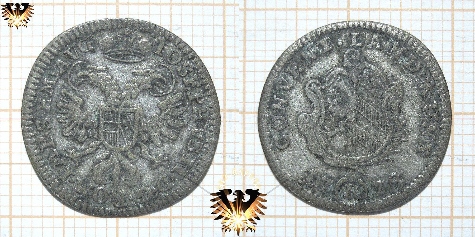 Drei verschiedene Münzen der selben Serie, zur Qualitäts- Bestimmung. 2 1/2 Kreuzer Nürnberg 1778.