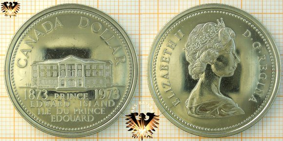 1 Dollar, Canada Dollar, 1973, Elizabeth II, Prince Edward Island Centennial, 1873-1973 © aukauf.de 