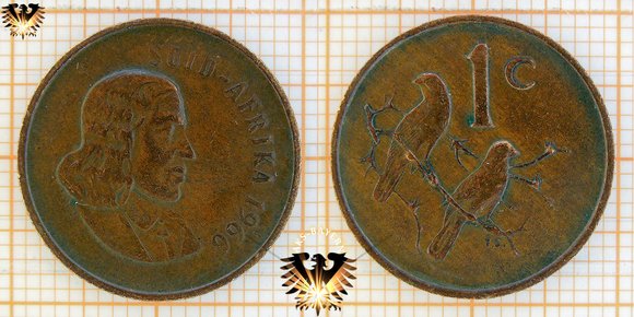 1 ¢, 1 Cent, Suid Afrika, 1966, Jan van Riebeeck
