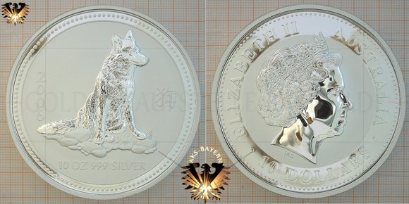 10 AUD, 10 Dollars, 2006, Australia, Year of The Dog, 10 oz. Silber © aukauf.de 