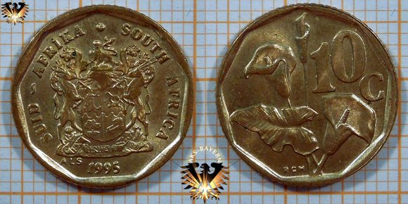 10 Cents, Suid Afrika, 1995, Süd Afrika, Arum Lilie © aukauf.de 