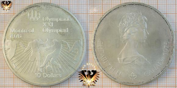 10 $, 10 Canadian Dollars, 1976, XXI Olympiade Montréal Olympics 1976, Serie VI, Fussball, Silbermünze