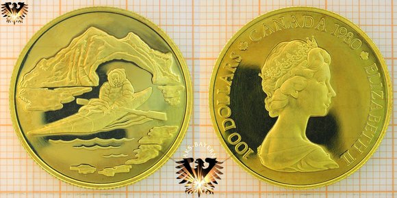 100 Golddollar 1980 Canada Eskimo Goldmünze - Diskreter An- und Verkauf © aukauf.de 