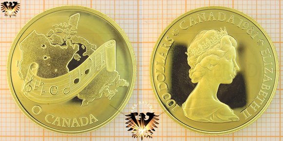 100 Dollars 1981 Canada O Canada Goldmünzen | Münzsammlungen Kaufen - Verkaufen © aukauf.de 