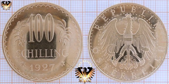 100 Schilling, 1927, ATS(1. Republik), Goldmünze - Goldhunderter
