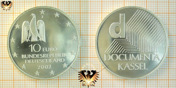 10 €, BRD, 2002, J, Documenta 11 Kassel - Gedenkmünze © aukauf.de 
