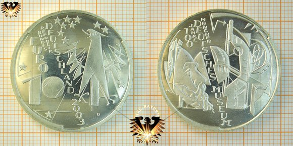 10 Euro, BRD, 2003, D, 100 Jahre Deutsches Museum München - Gedenkmünze
