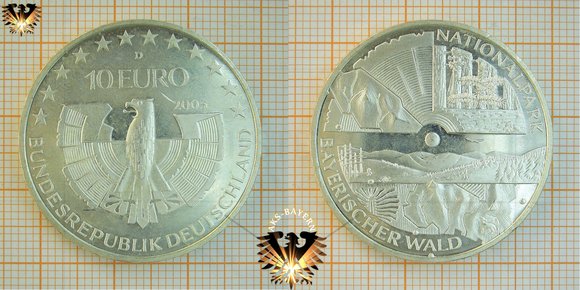 10 Euro, BRD, 2005, D, Nationalpark Bayerischer Wald, Gedenkmünze