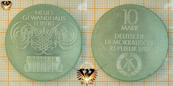 10 Mark, DDR, 1982, Neues Gewandhaus Leipzig © AuKauf.de