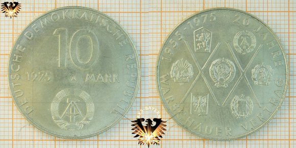 10 Mark, DDR, 1975, 20 Jahre Warschauer Vertrag, 1955-1975