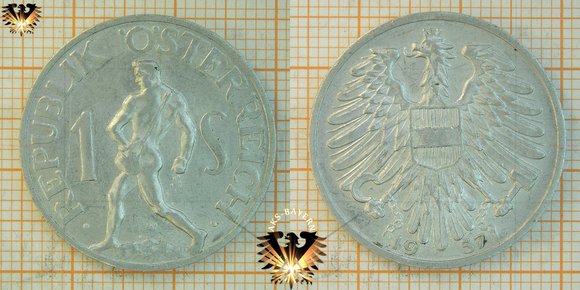 1 Schilling, 1957, nominal, 1646 bis 1957 © aukauf.de 