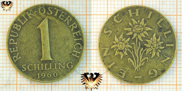 1 Schilling, 1960, nominal, 1959 bis 2001 © aukauf.de 