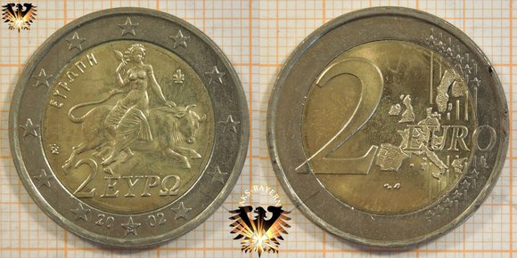 2 Euro, Griechenland, 2002, nominal © aukauf.de 