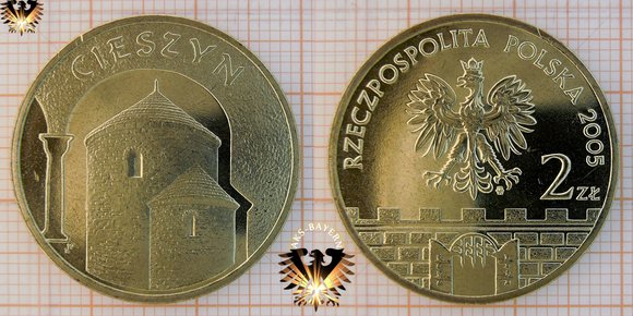 2 Złote / Zloty Umlaufgedenkmünze aus Polen, 2005, Cieszyn - Teschen