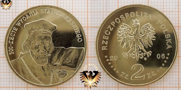 2 Złote / Zloty Gedenkmünze, Ausgabe zum 500. Jahrestag der Satzung des Laski, Jan Laski