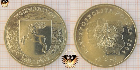 Münze: 2 Złote, Polen, 2004, Wojewodztwo Lubelskie Münzen © aukauf.de 