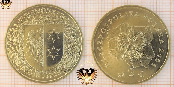 2 Zloty / Złote  Umlaufgedenkmünze aus Polen, 2004, Wojewodztwo Lubuskie, Woiwodschaft - Lebus