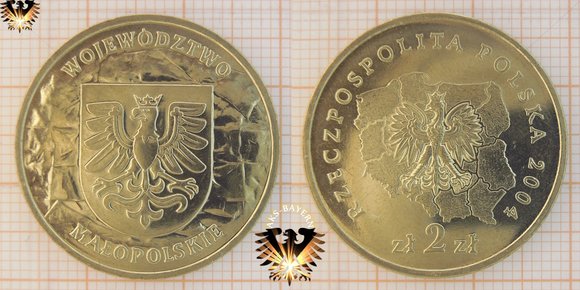 Münze: 2 Złote, Polen, 2004, Wojewodztwo Malopolskie - Provinz Kleinpolen © aukauf.de 