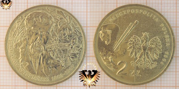 2 Zloty Umlaufgedenkmünze aus Polen, 2004, Stanisław Wyspiański 1869-1907