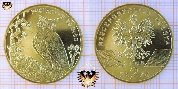 Münze: 2 Złote, Polen, 2005, Puchacz - bubo bubo © aukauf.de 