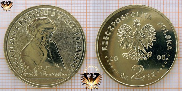 Münze: 2 Złote, Polen, 2008, 90. Rocznica Powstania Wielkopolskiego © aukauf.de 