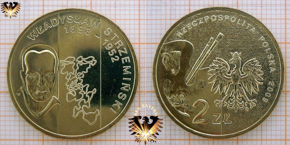 2 Złote / Zloty Umlaufgedenkmünze aus Polen, 2009, Władysław Strzemiński 1893 - 1952 