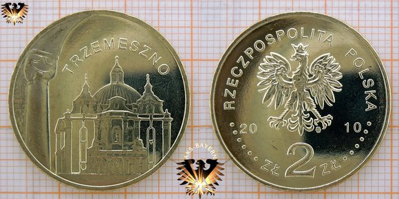 2 Złote / Zloty Umlaufgedenkmünze mit Ansicht der Basilika von Trzemeszno.