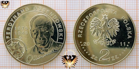Münze: 2 Złote, Polen, 2011, Ferdynand Ossendowski 1876 - 1945 © aukauf.de 