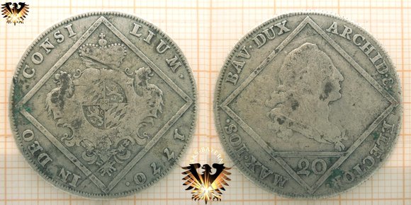 20 Kreuzer aus Bayern von 1770 - Maximilian Josef III - ARCHID & ELECTOR - IN DEO CONSI LIUM