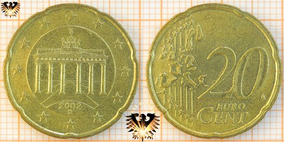 20 Cent, BRD, 2002, A, D, F, G, J, Nominal - Eurocent - Deutschland