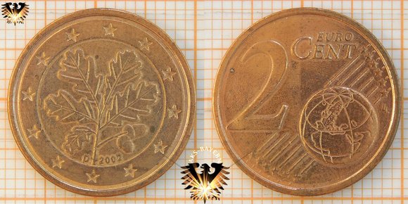 2 Cent, BRD, 2002, D, Nominal, Eurocent © aukauf.de 