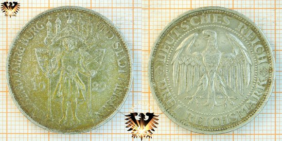 DREI Reichsmark Münze, 1929 E, Tausend Jahre Meissen © AuKauf.de
