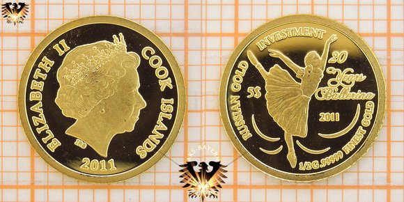 5 Dollars, Cook Islands, 2011, Russian Gold Investment, Goldmünze © aukauf.de 