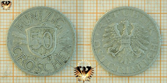 50 Groschen, 1947, nominal, Österreich, 1946 -1955 © aukauf.de 