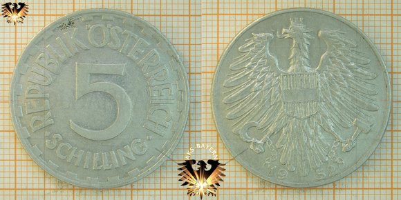 5 Schilling (ATS), Österreich, 1952, nominal, 1952 bis 1957