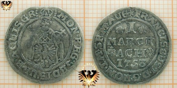 Aachen 1 Marck - Ach 1753 - Silbermünze © AuKauf.de