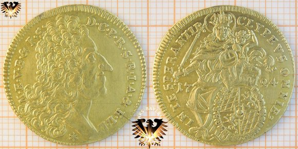 Bayern Münze, Max D´OR Gold von 1724 - Maximilian II Emanuel - Prägestätte München