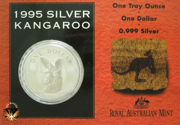 Münzblister; 1995 Silver Kangaroo, 1 Unze Feinsilber 0.999 Silver