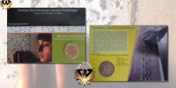Blisterkarte zur 2 Zloty Sondermünze aus dem Jahr 2011. Motiv Münze und Streifen mit Breilschrift - Blindenschrift