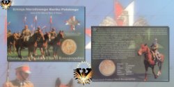 Blisterkarte zur 2 Zloty Sondermünze aus dem Jahr 2011. Motiv polnischer Kavallier - Reiter. Ausgegeben von Emisja Narodowego Banku Polskiego - Bank of Poland