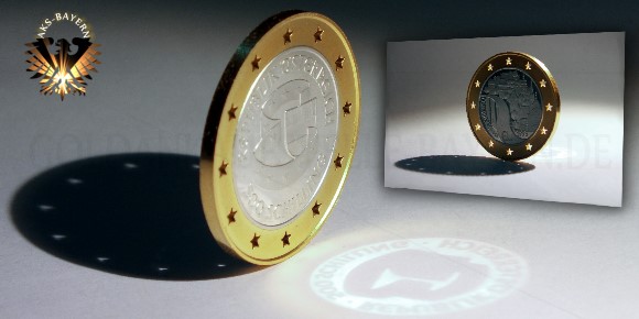 "Der Schilling im Schatten des Euro": Goldschilling -  500  Schilling Österreich in der EU 1995, Bimetall Silberl mit durchbrochenem Aussenring aus Gold.